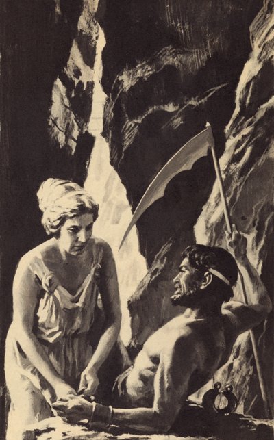 Gaea unlocked the chains of her son Saturn (Time) by English School